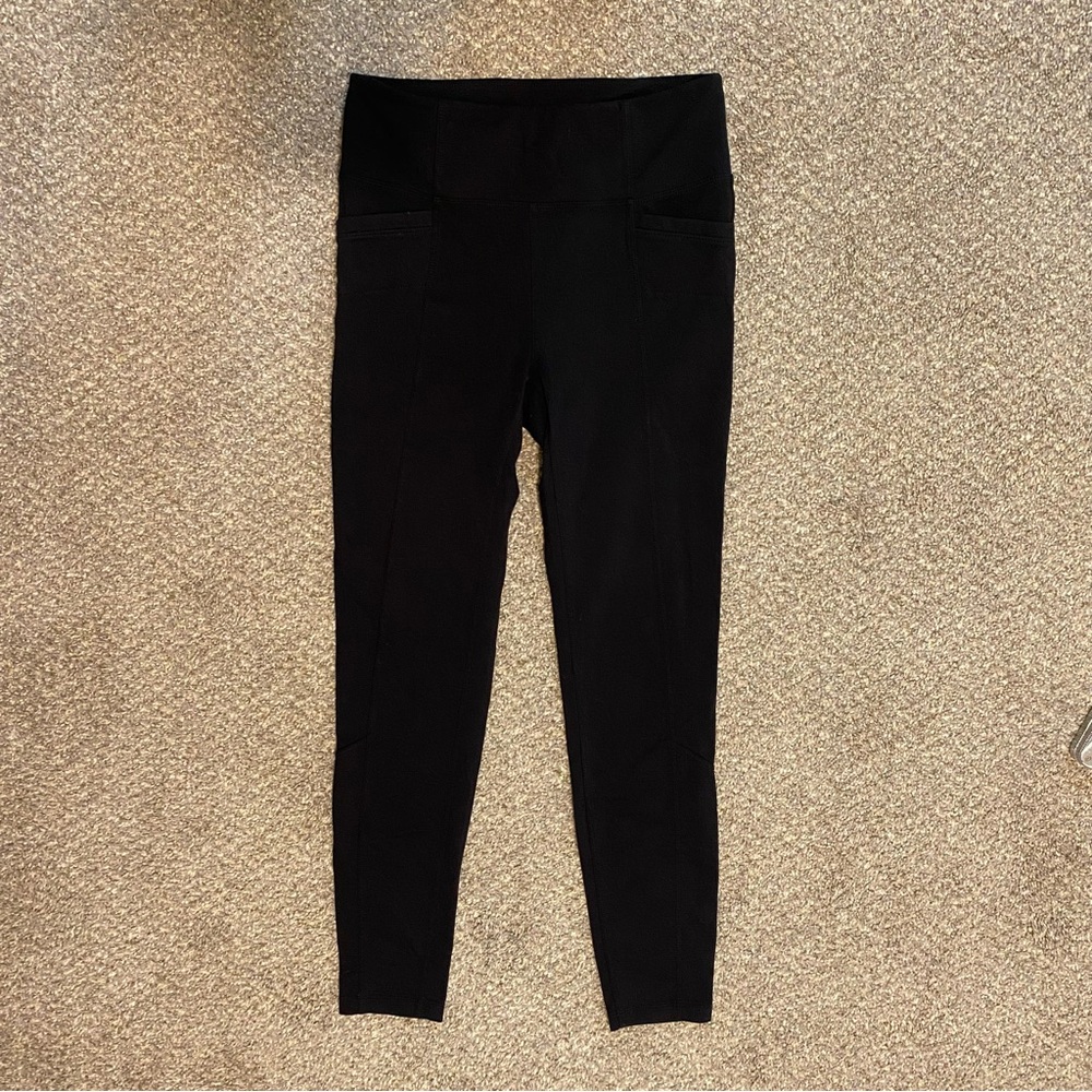 Athleta Pants Black Mid Rise Ankle Skinny Stretch Women’s Medium EUC